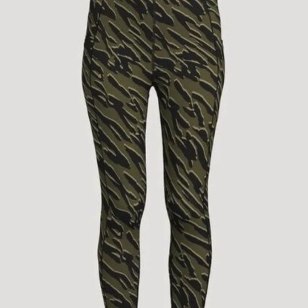 Sweaty Betty Power Legging Green/Black Animal Print Size 14